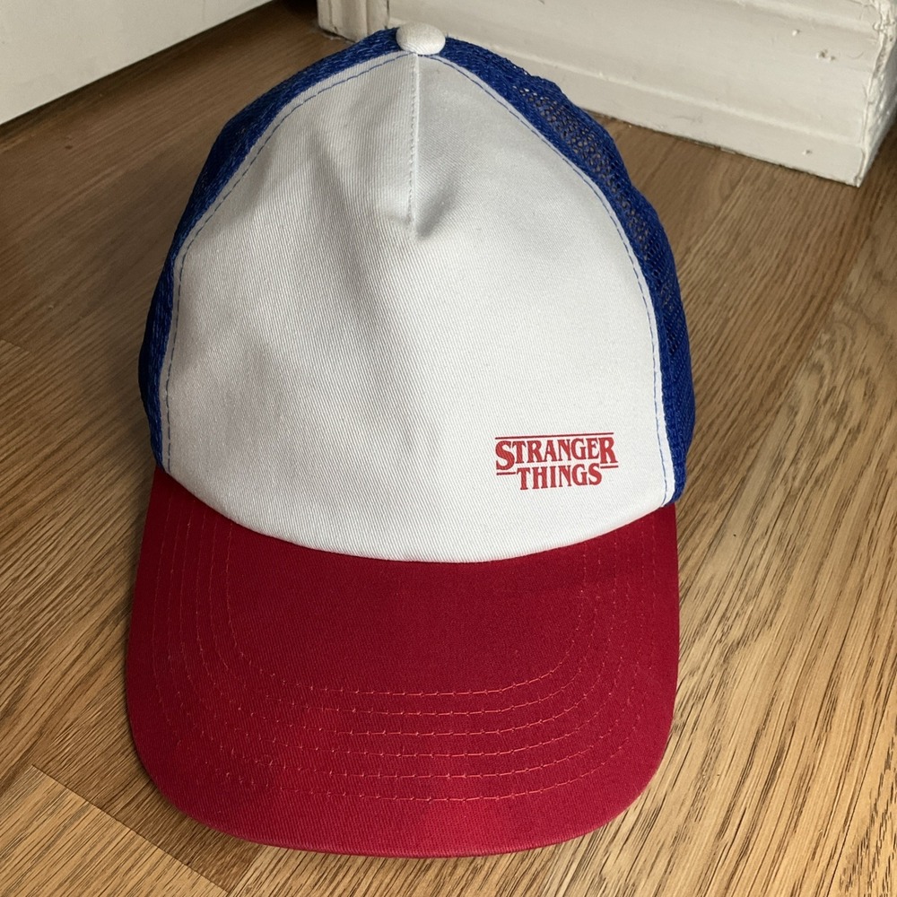 Stranger Things Netflix Red White & Blue Trucker Hat